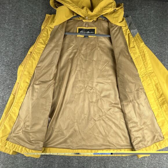 Eddie Bauer WeatherEdge Jacket Womens Sz M Yellow Waterproof Hooded Windbreaker - Picture 5 of 13